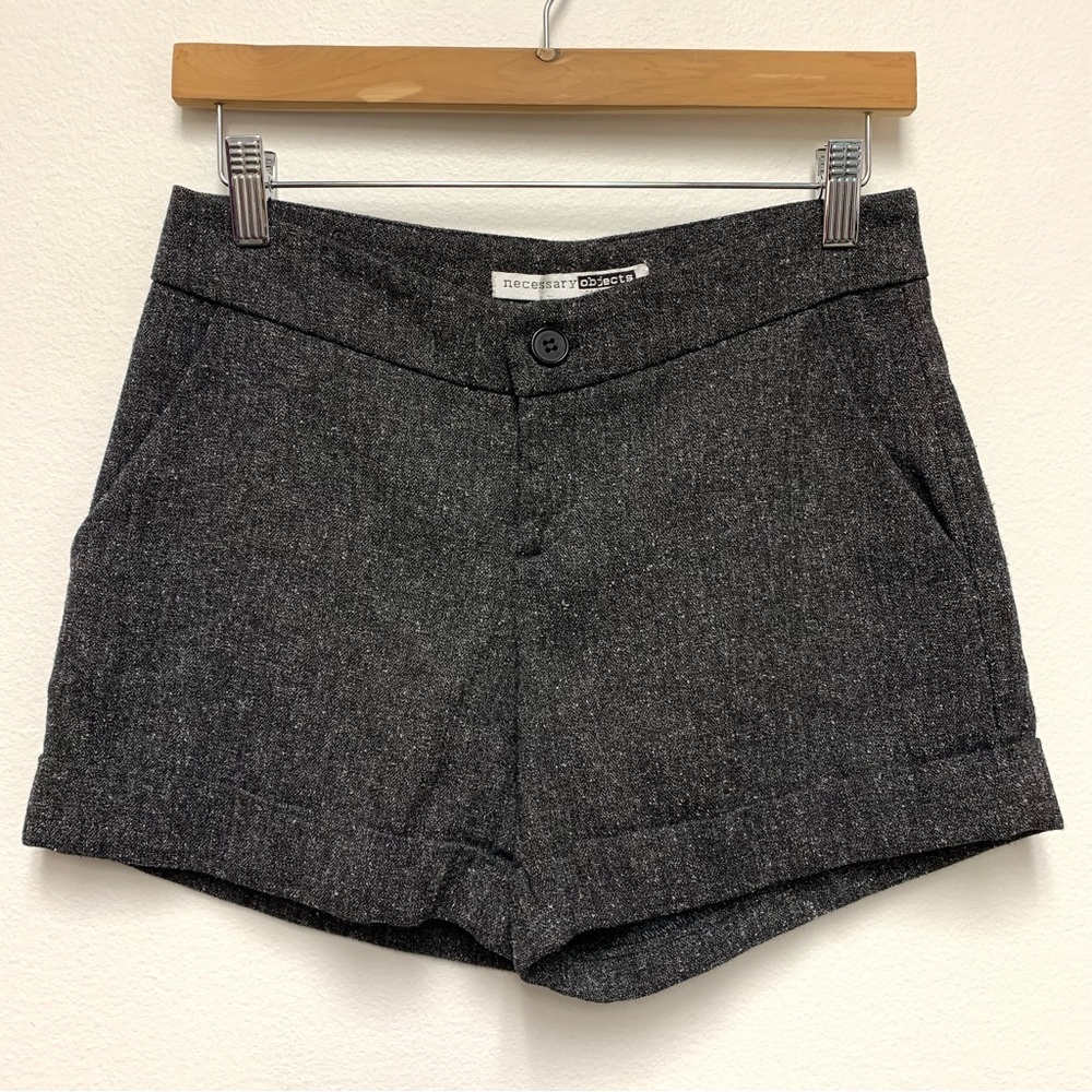Vintage‎ Necessary Objects Low Rise Tweed Shorts Size XS Cuffed Dressy Y2K 2000s